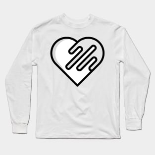 Heart Black And White Long Sleeve T-Shirt